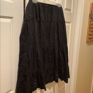 NWOT. Black skirt with sequins and bead embellishments. 22/24W.